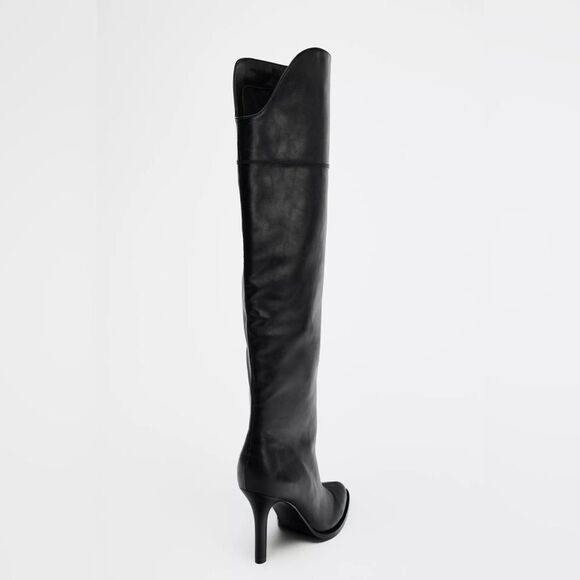 ZARA XL OVER THE KNEE HEELED BOOTS - Picture 6 of 7